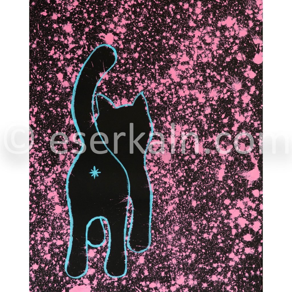 Cat Print - Bubblegum Rain