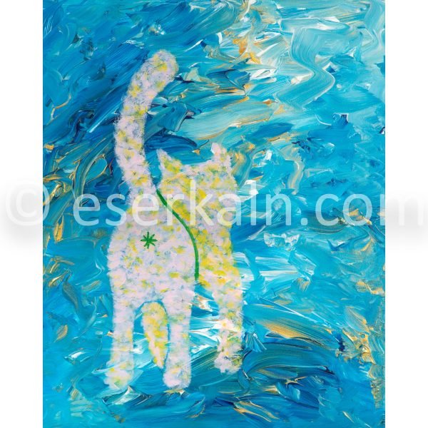 Cat Print - Cattail Among the Lillies by Clawd Meownet