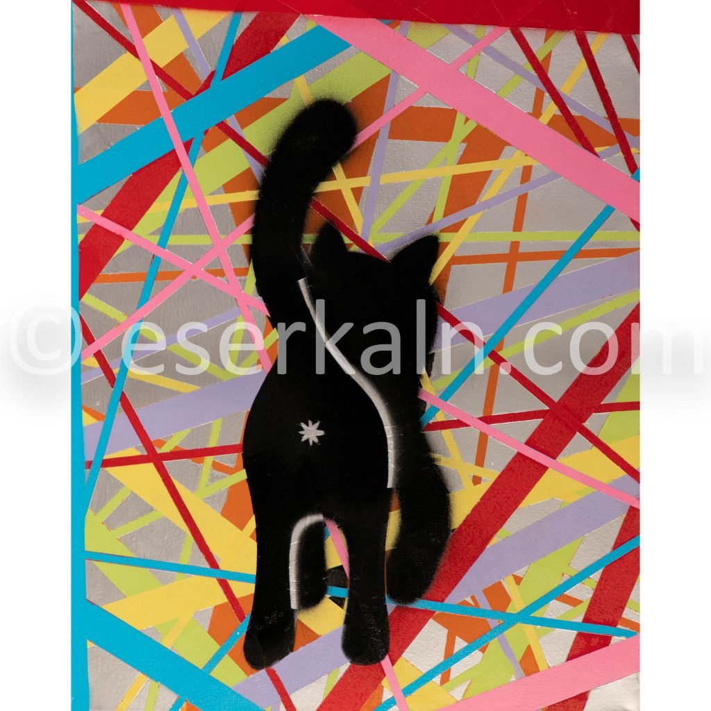 Cat Print - Silver Tangle
