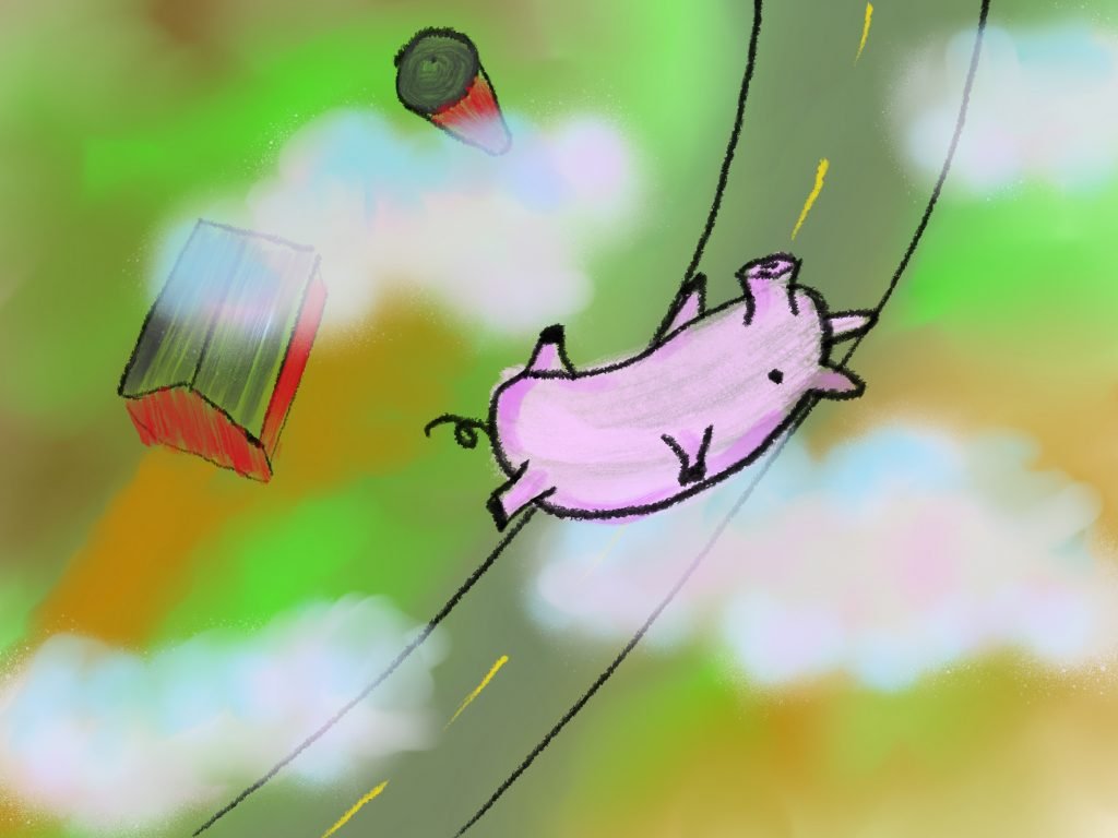 Above Farm and Clouds Pig **FREE**