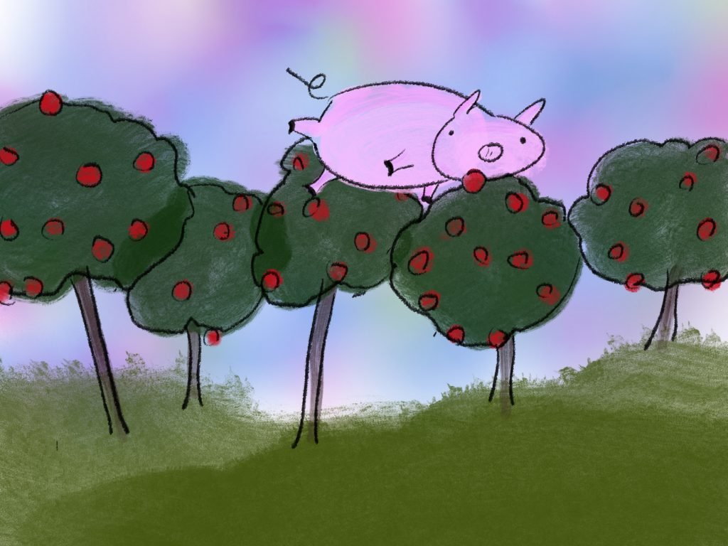 Pig Print - Apple Trees **FREE**