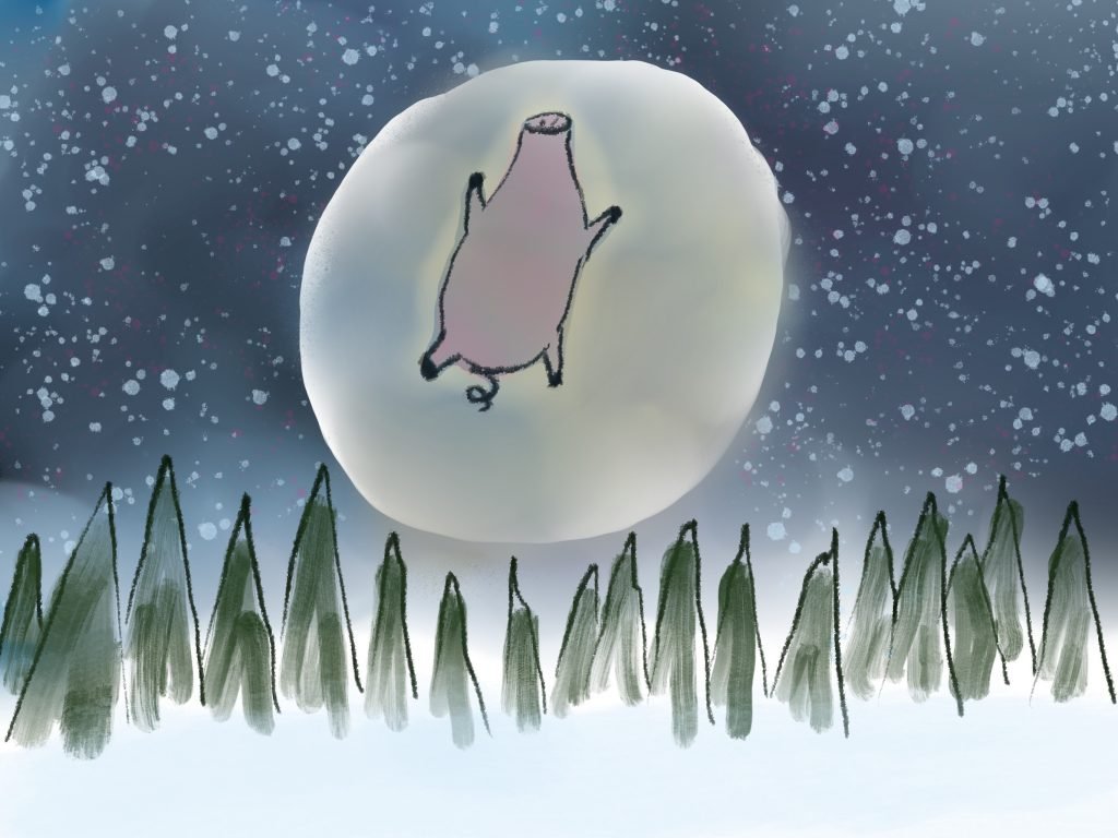 Pig Print - In Front of Moon **FREE**