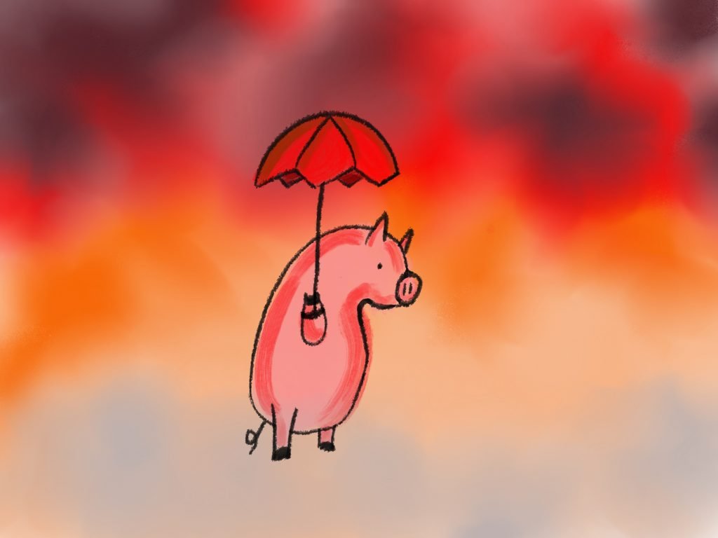 Pig Print - Pig pulls a Poppins **FREE**