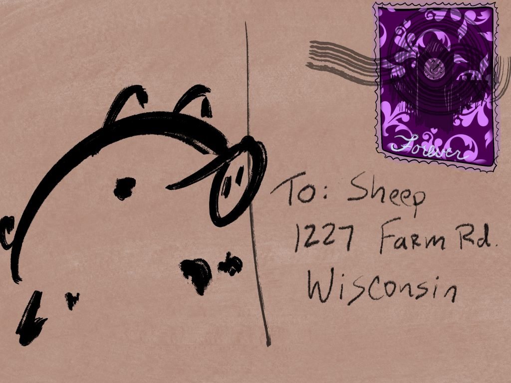 Pig Print - Postcard to Sheep **FREE**