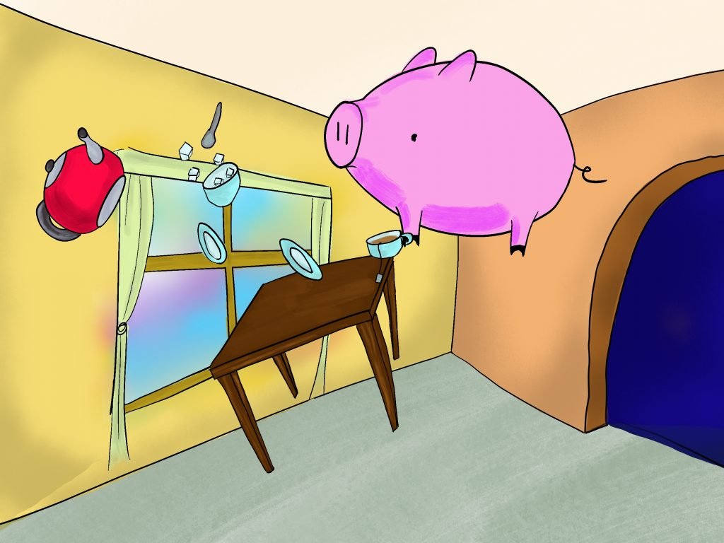 Pig Print - Gravity Fail at Tea Time **FREE**