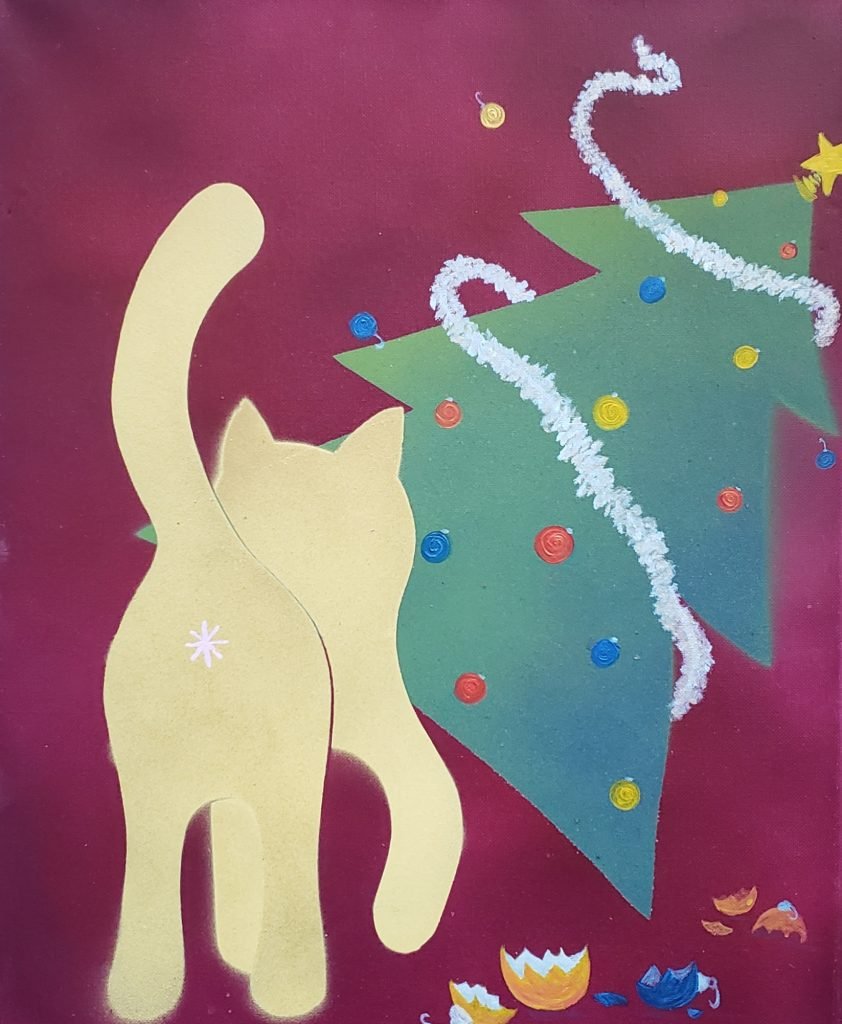 Cat Print - Christmass Tree