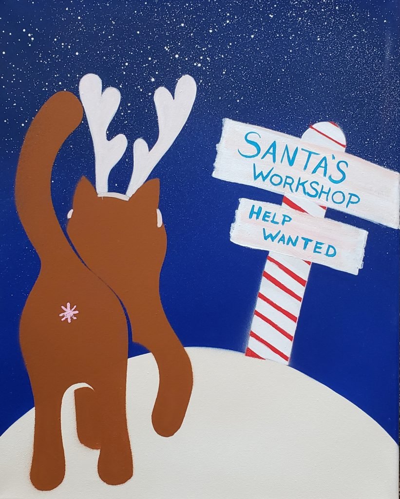 Cat Print - Christmass Santa's Helper