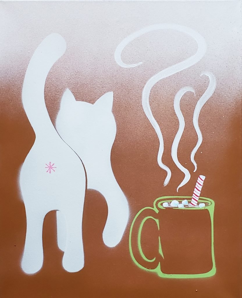 Cat Print - Christmass Cocoa