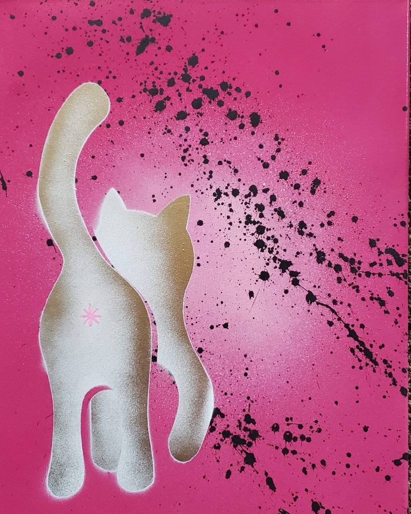 Cat Print - Cherry Blossom Attack