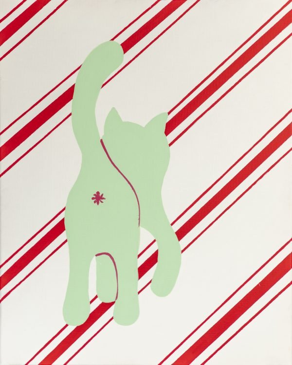 Cat Print - Christmass Candy Cane