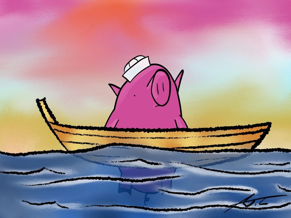 Pig Print - Lost at Sea