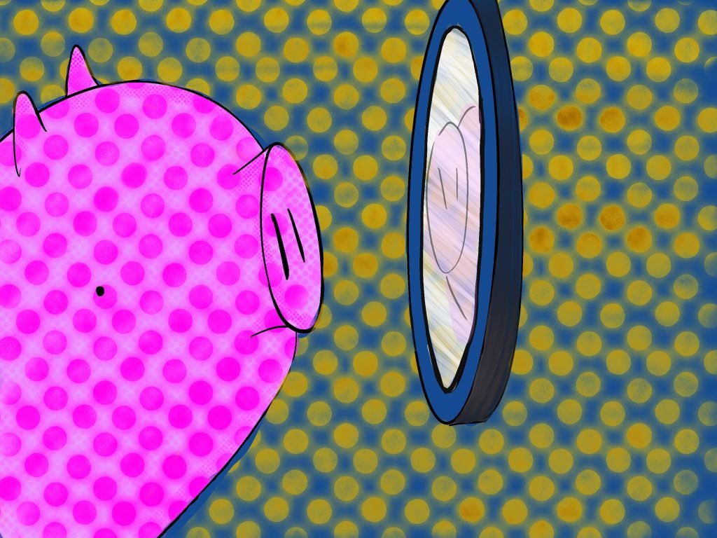 Pig Print - Pixelated Self Reflection