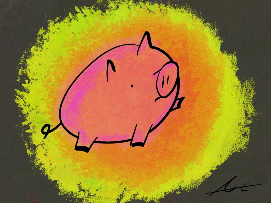 Pig Print - Sun Worship Cave Painting