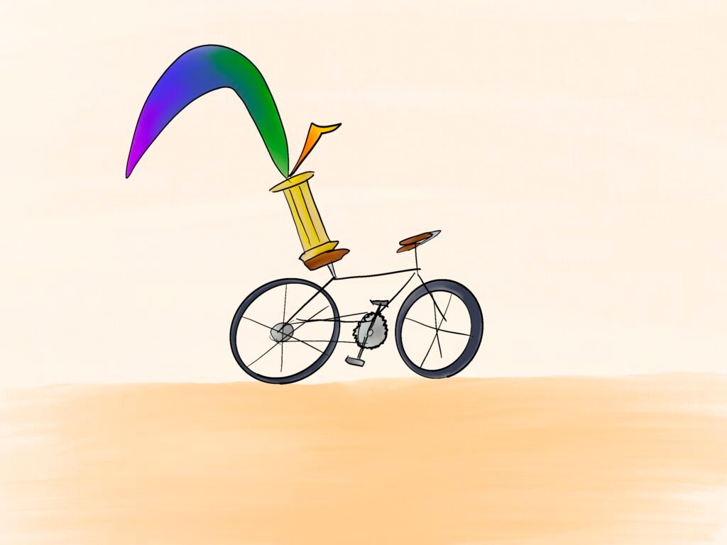 Feather on Plinth on Bike #1